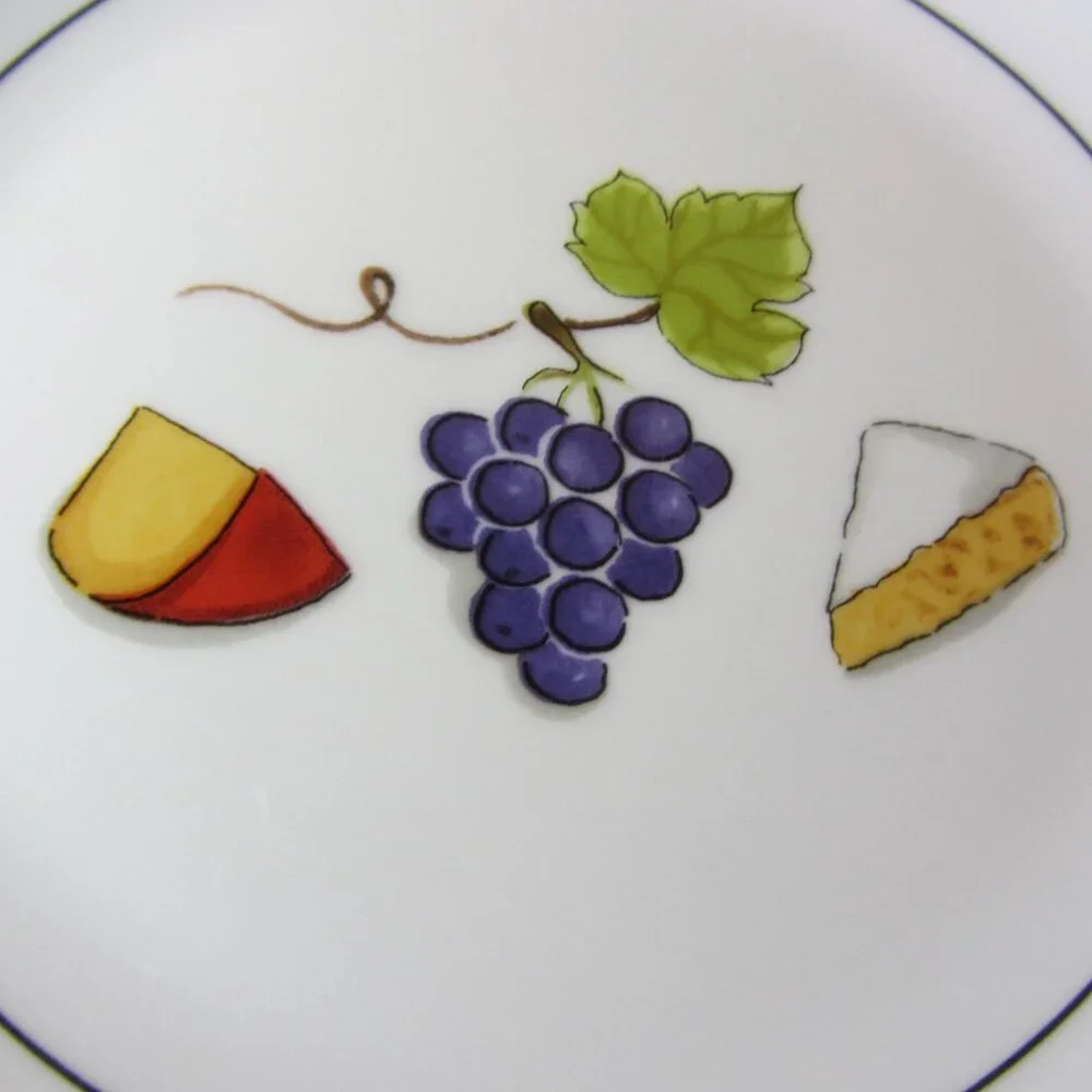 3 for $24 - crate & barrel nancy green fruit fromage plate grapes (W3973)